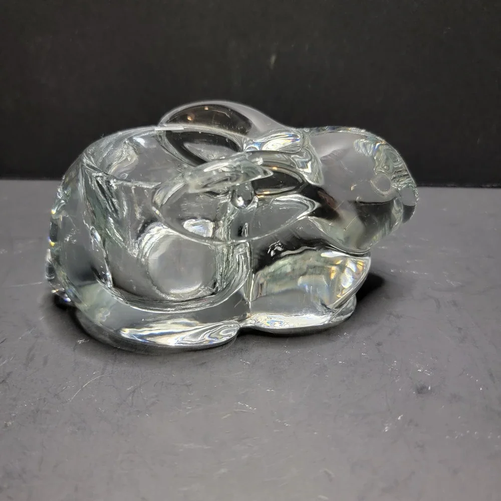 Vintage Indiana Clear Glass Bunny Voltive/tealight Candle Holder